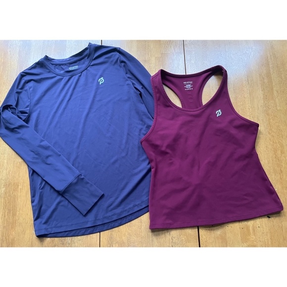 BUNDLE Peloton Purple Cranberry Standard Long Sleeve Shirt and Tank Top, Size M - Picture 5 of 12